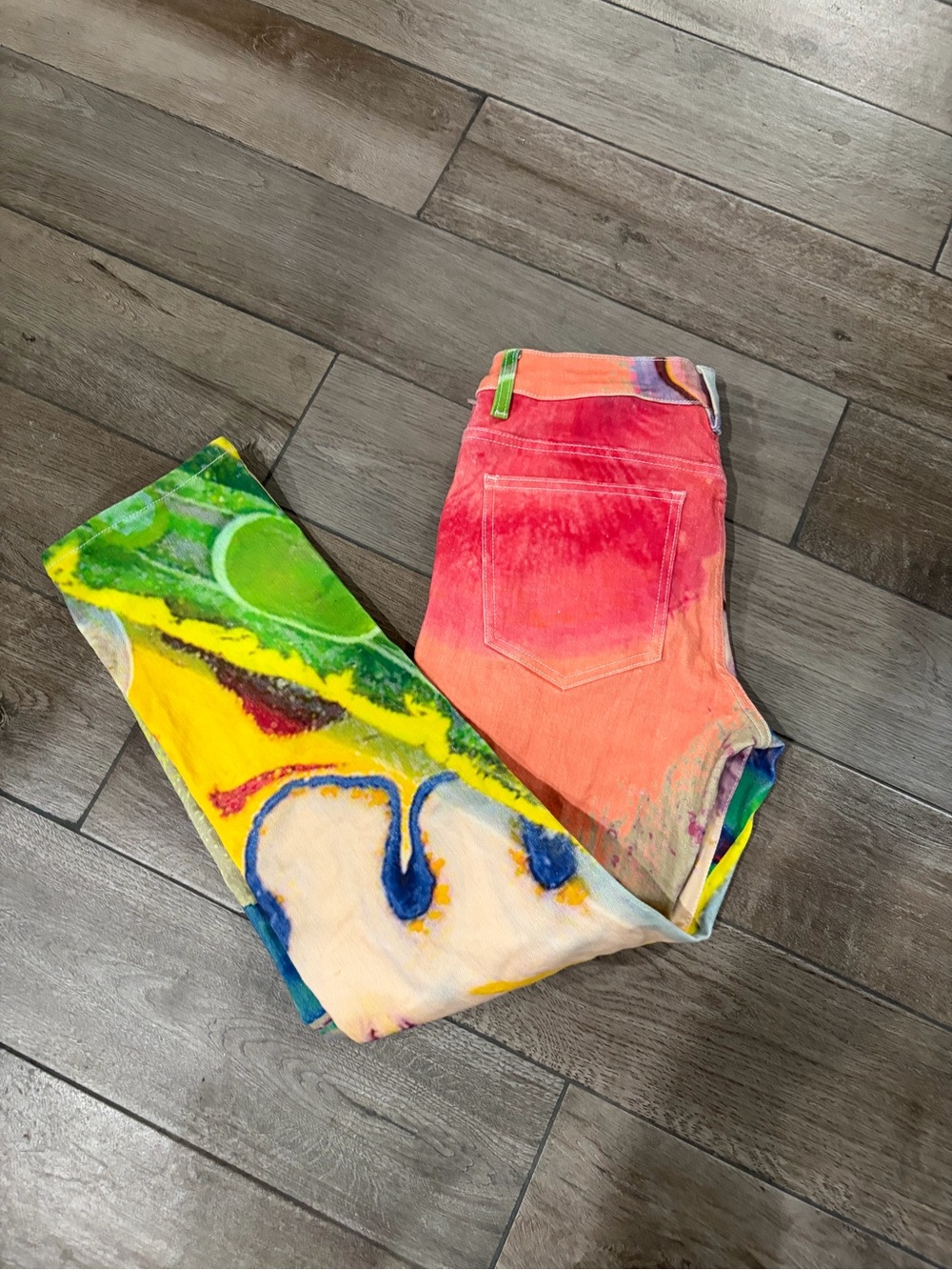 Multicolor Abstract Paint-Splash Jeans - Picture 12 of 13